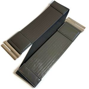 NY&Co gray faux leather clasp stretch belt NWT